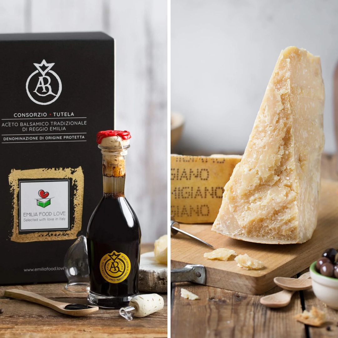 Parmigiano Reggiano 48 months (Balsamic Kit 25 years) - EMILIA FOOD LOVE Selected with love in Italy